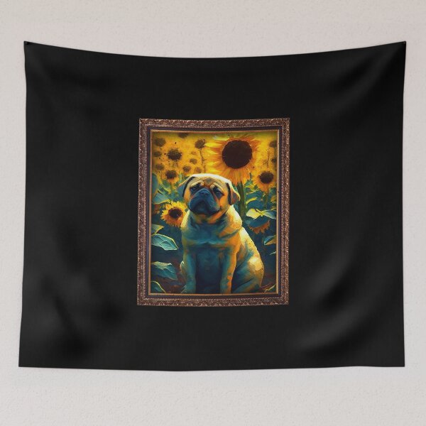 Item preview, Puggle Sunflower Painting Adorable Dog designed and sold by rafaeltto.