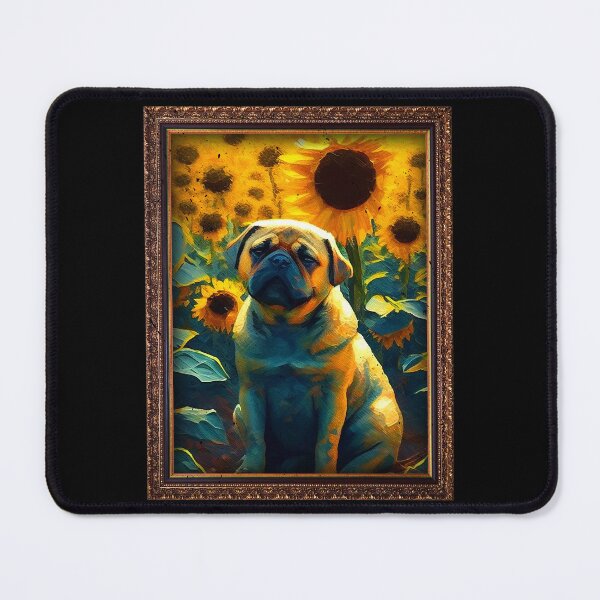 Item preview, Puggle Sunflower Painting Adorable Dog designed and sold by rafaeltto.
