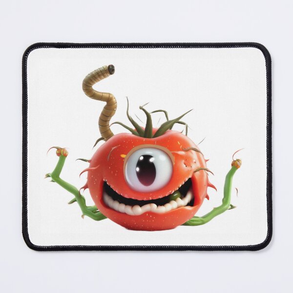 Item preview, One-eyed monster tomato with worm in head - tomato love designed and sold by SheepAttack.