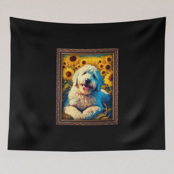 Item preview, Pyredoodle Sunflower Painting Adorable Dog designed and sold by rafaeltto.