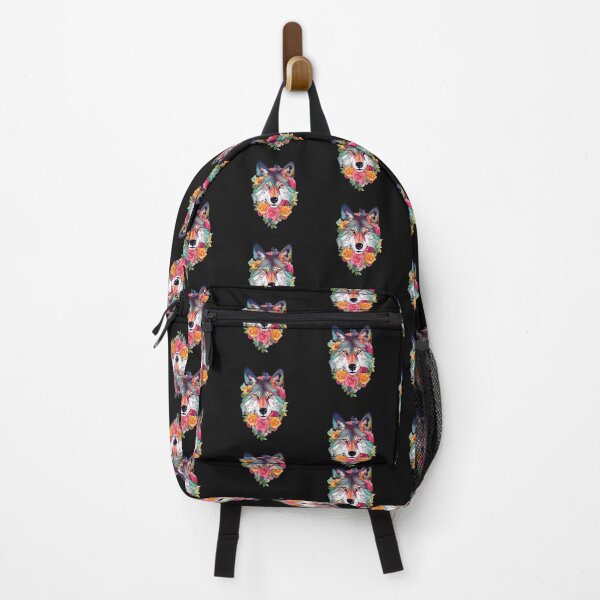 Item preview, Wolf with Flowers - Colorful and Unique Design, Summon the spirit of wild nature with this beautiful wolf with flowers motif designed and sold by CRAZY&ART.