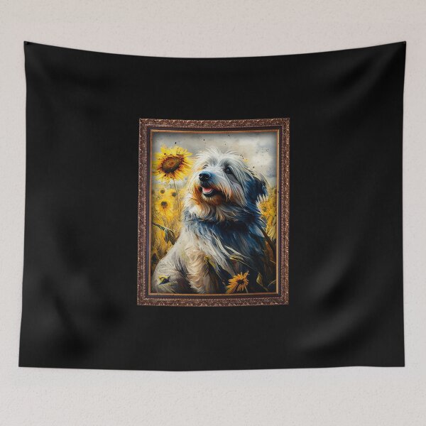 Item preview, Pyrenean Shepherd Sunflower Painting Adorable Dog designed and sold by rafaeltto.