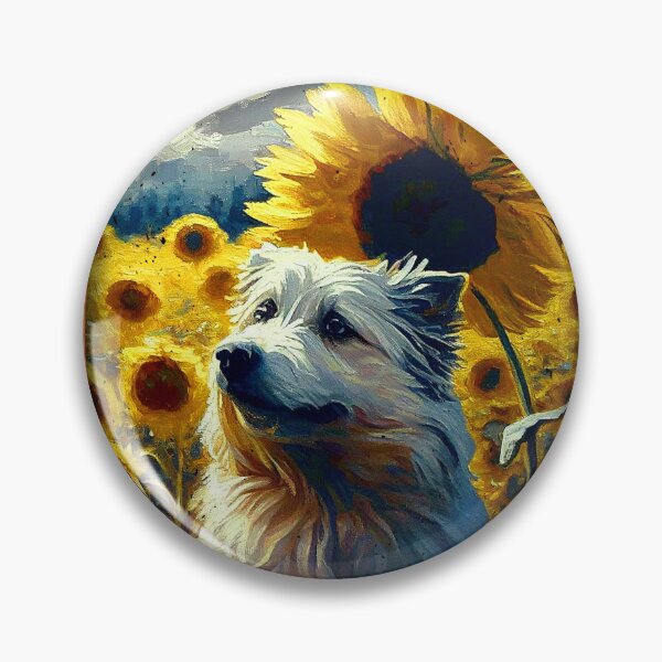 Item preview, Pyrenean Shepherd Sunflower Painting Adorable Dog designed and sold by rafaeltto.