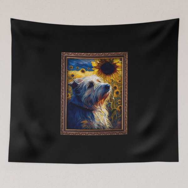 Item preview, Pyrenean Shepherd Sunflower Painting Adorable Dog designed and sold by rafaeltto.