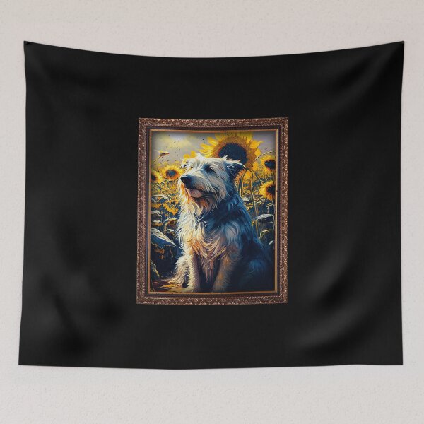 Item preview, Pyrenean Shepherd Sunflower Painting Adorable Dog designed and sold by rafaeltto.