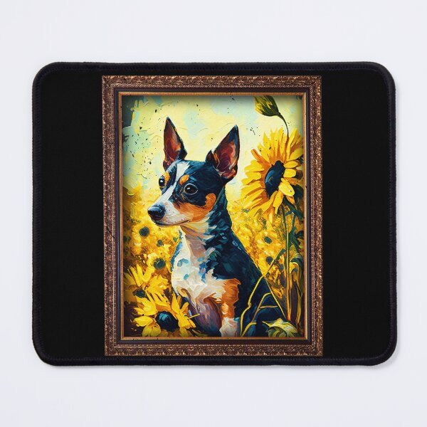 Item preview, Rat Terrier Sunflower Painting Adorable Dog designed and sold by rafaeltto.