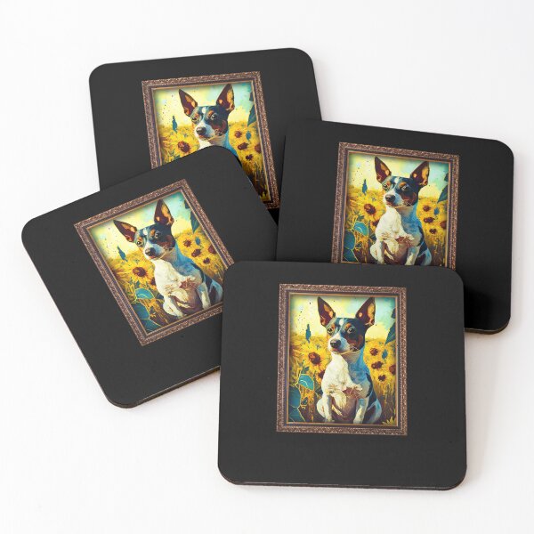 Item preview, Rat Terrier Sunflower Painting Adorable Dog designed and sold by rafaeltto.
