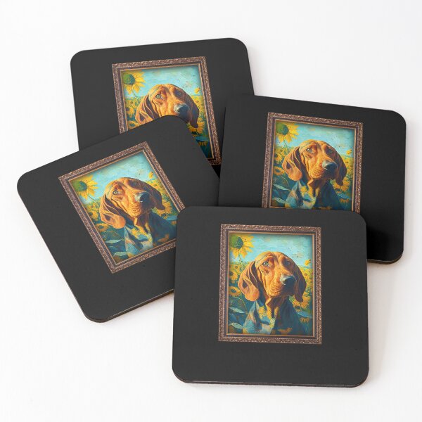 Item preview, Redbone Coonhound Sunflower Painting Adorable Dog designed and sold by rafaeltto.