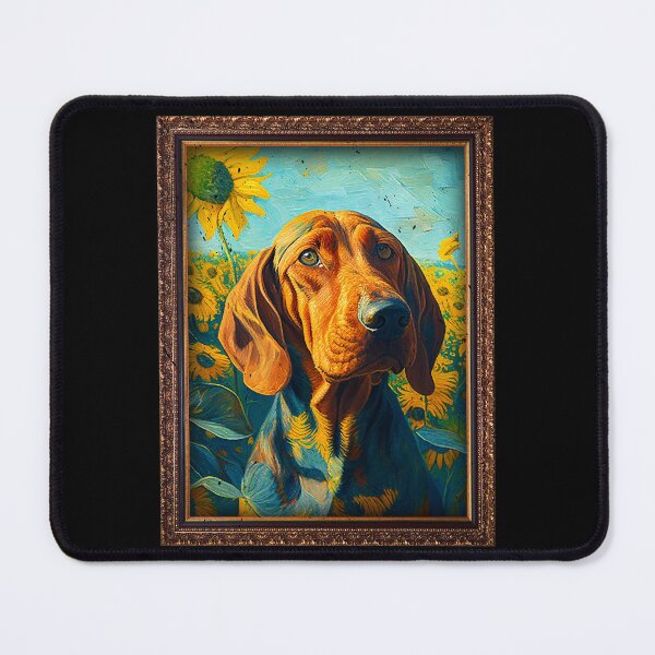 Item preview, Redbone Coonhound Sunflower Painting Adorable Dog designed and sold by rafaeltto.