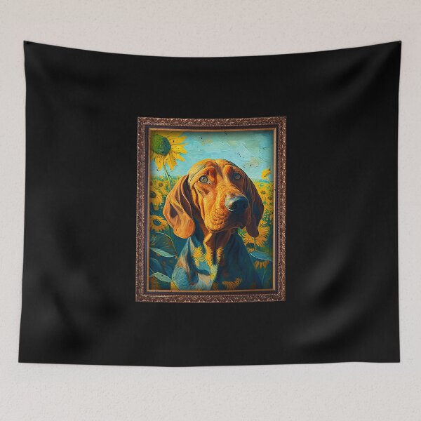 Item preview, Redbone Coonhound Sunflower Painting Adorable Dog designed and sold by rafaeltto.