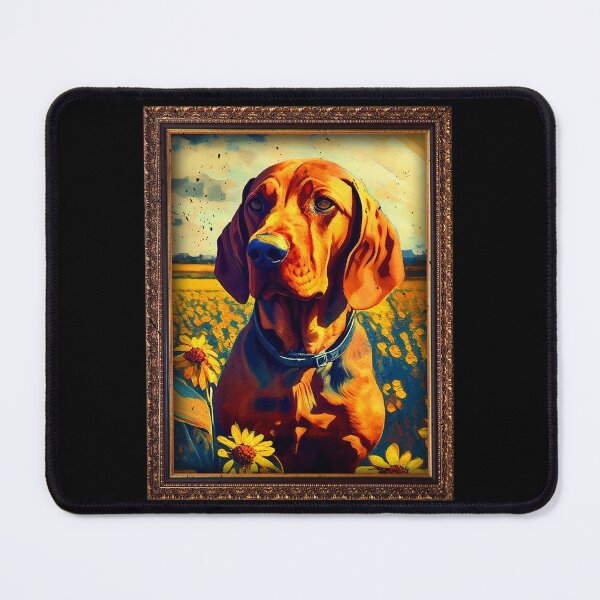 Item preview, Redbone Coonhound Sunflower Painting Adorable Dog designed and sold by rafaeltto.