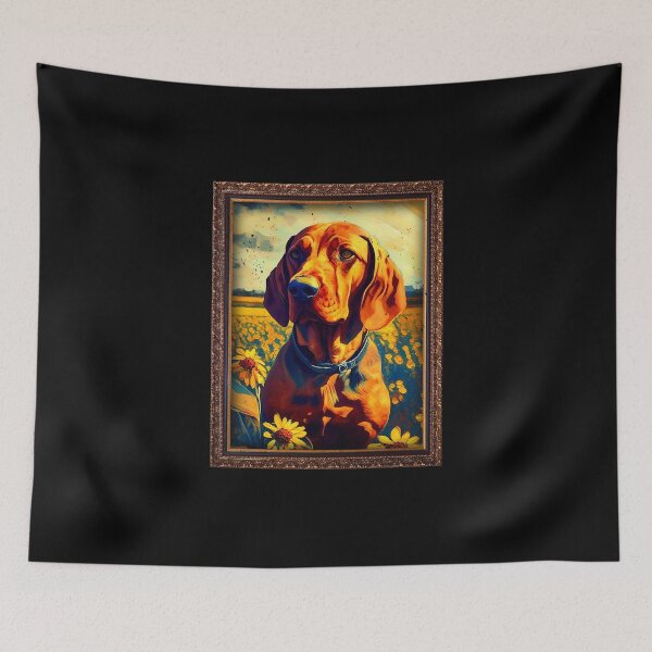Item preview, Redbone Coonhound Sunflower Painting Adorable Dog designed and sold by rafaeltto.