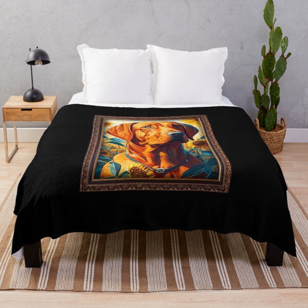 Item preview, Rhodesian Ridgeback Sunflower Painting Adorable Dog designed and sold by rafaeltto.