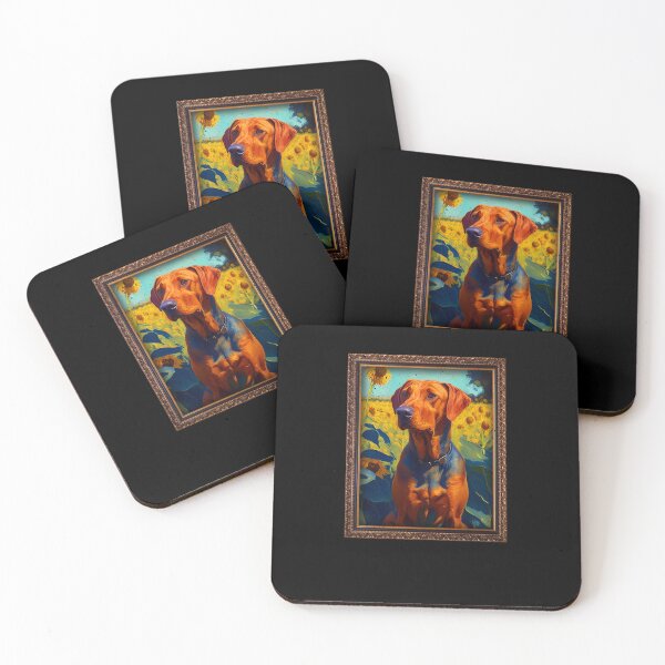 Item preview, Rhodesian Ridgeback Sunflower Painting Adorable Dog designed and sold by rafaeltto.