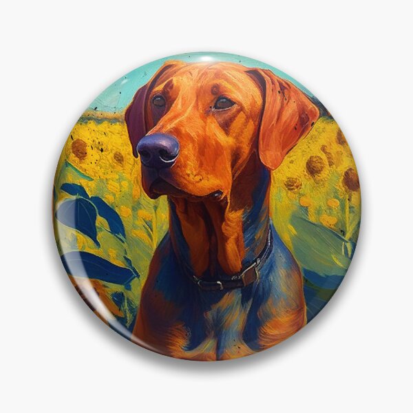 Item preview, Rhodesian Ridgeback Sunflower Painting Adorable Dog designed and sold by rafaeltto.