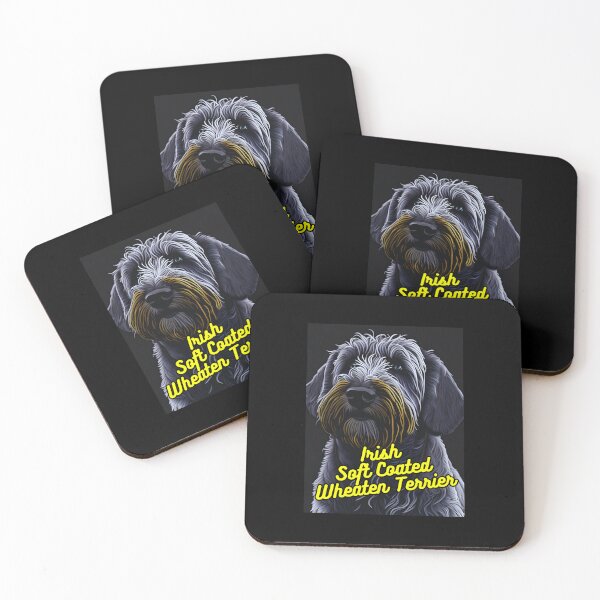 Item preview, Irish Soft Coated Wheaten Terrier Black Background designed and sold by IrishPOD.