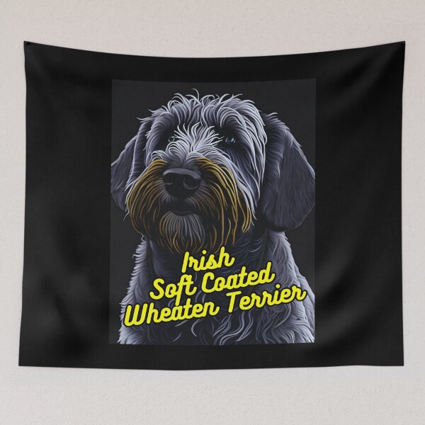 Item preview, Irish Soft Coated Wheaten Terrier Black Background designed and sold by IrishPOD.