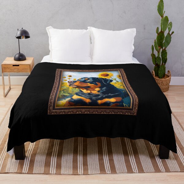 Item preview, Rottweiler Sunflower Painting Adorable Dog designed and sold by rafaeltto.