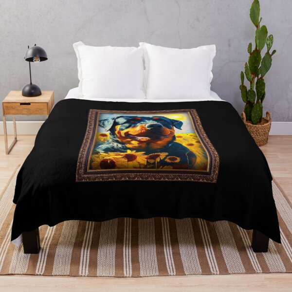 Item preview, Rottweiler Sunflower Painting Adorable Dog designed and sold by rafaeltto.