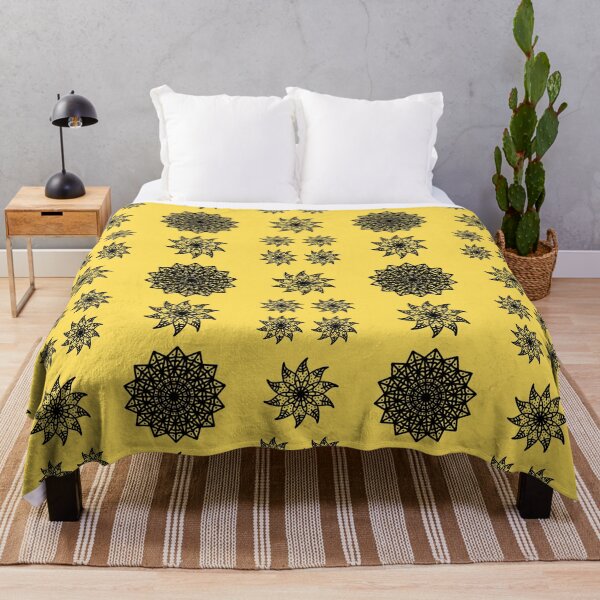 Item preview, My yellow background with a black lace design. - yellow and black pattern designed and sold by K.M. Creations.