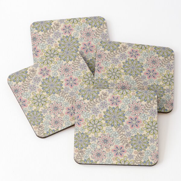 Item preview, PASSEMENTERIE Lacy Bohemian Embroidery Floral in Delicate Pink Green Lavender Brown Neutral - UnBlink Studio by Jackie Tahara designed and sold by Jackie Tahara of UnBlink Studio.