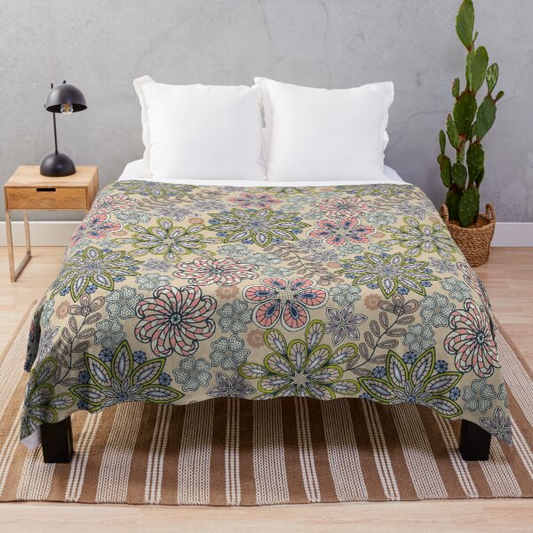 Item preview, PASSEMENTERIE Lacy Bohemian Embroidery Floral in Delicate Pink Green Lavender Brown Neutral - UnBlink Studio by Jackie Tahara designed and sold by Jackie Tahara of UnBlink Studio.
