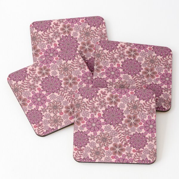 Item preview, PASSEMENTERIE Lacy Bohemian Embroidery Floral in Viva Magenta Fuchsia Pink Rust Red Mauve - UnBlink Studio by Jackie Tahara designed and sold by Jackie Tahara of UnBlink Studio.
