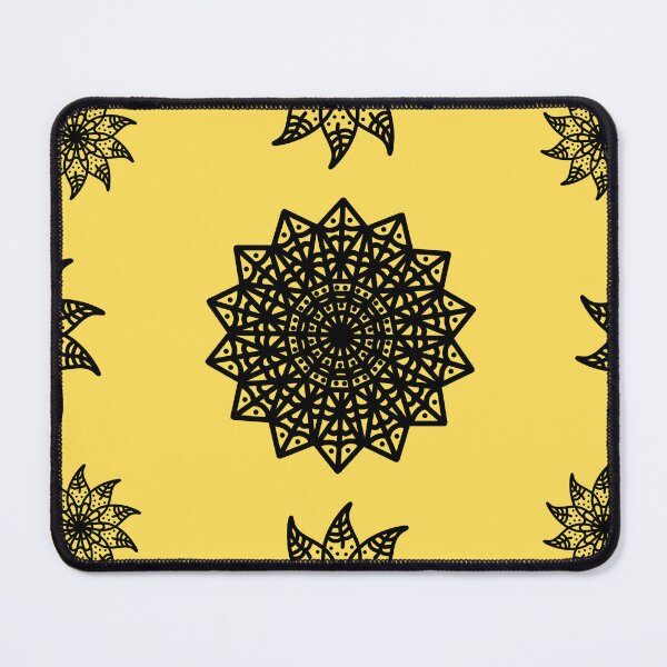 Item preview, My yellow background with a black lace design. - yellow and black pattern designed and sold by K.M. Creations.