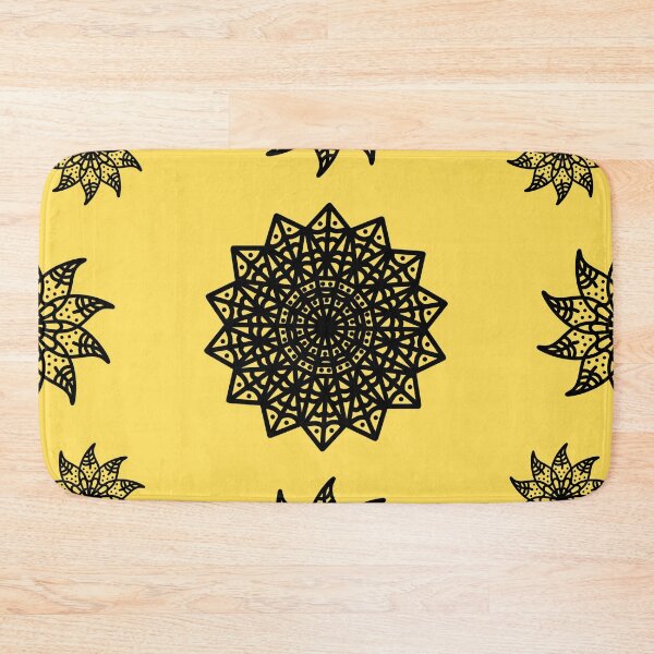 Item preview, My yellow background with a black lace design. - yellow and black pattern designed and sold by K.M. Creations.