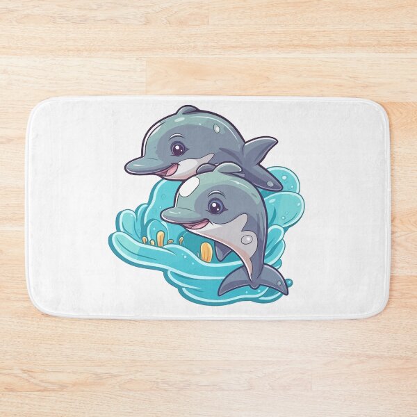 Item preview, Playful baby dolphins jumping out of the water designed and sold by Maycon Arts.