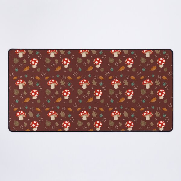 Item preview, Cute Fall Mushies with Burgundy Background  designed and sold by serafineaandd.