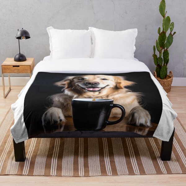 Item preview, Perky Pup: adorable café Golden Retriever para los amantes de la cafeína designed and sold by ClawedCreations.