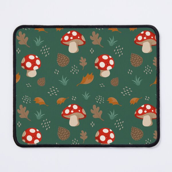 Item preview, Cute Fall Mushies with Green Background designed and sold by serafineaandd.