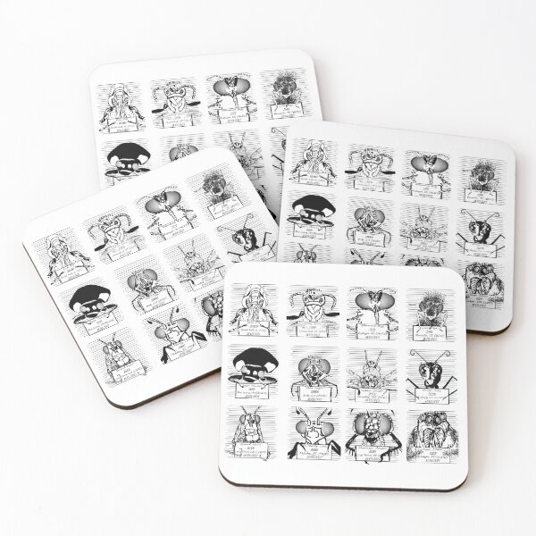 Item preview, Pattern - Bugs Shots - Insects suspects line-up - Entomologists Humour designed and sold by Eejee-SK.