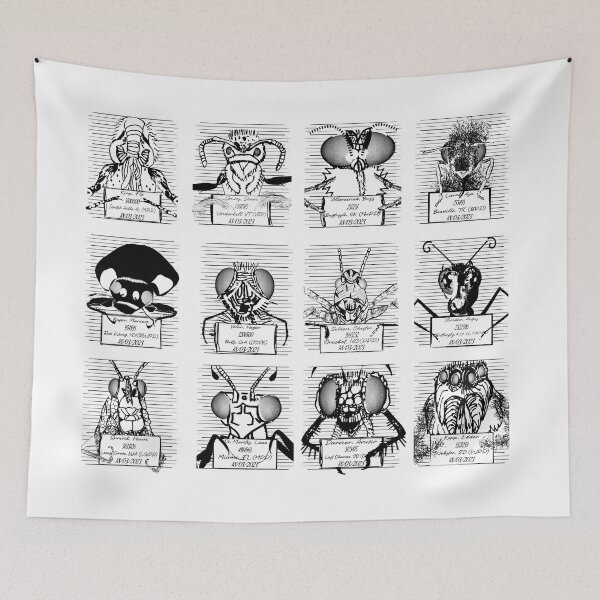Item preview, Pattern - Bugs Shots - Insects suspects line-up - Entomologists Humour designed and sold by Eejee-SK.