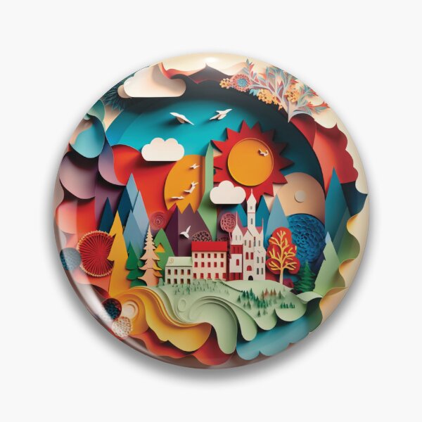 Item preview, Paper Cutting Art: Colorful Mountains, Animals, Rivers, Houses designed and sold by artpapercuts.