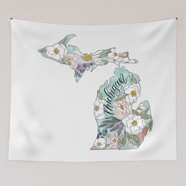 Item preview, Hand drawn Michigan Floral designed and sold by Selena Ashley Designs.
