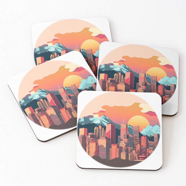 Item preview, Anime Golden Hour Calgary AB Canada Skyline Horizon designed and sold by ImaginePrintsHQ.