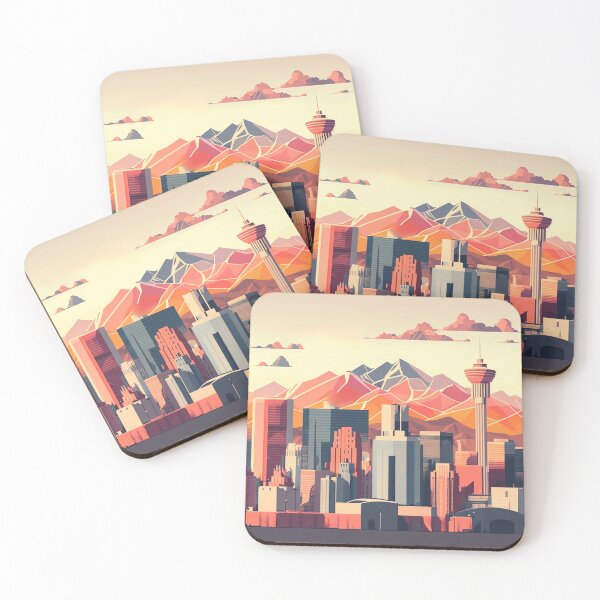 Item preview, Geometric Poly Calgary AB Canada Skyline Horizon designed and sold by ImaginePrintsHQ.