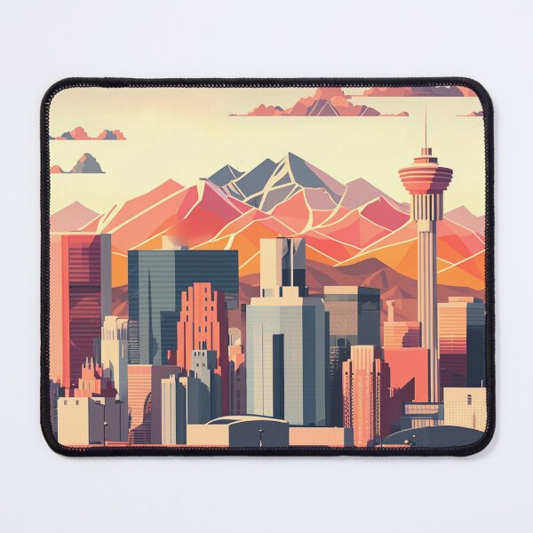 Item preview, Geometric Poly Calgary AB Canada Skyline Horizon designed and sold by ImaginePrintsHQ.
