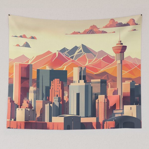 Item preview, Geometric Poly Calgary AB Canada Skyline Horizon designed and sold by ImaginePrintsHQ.
