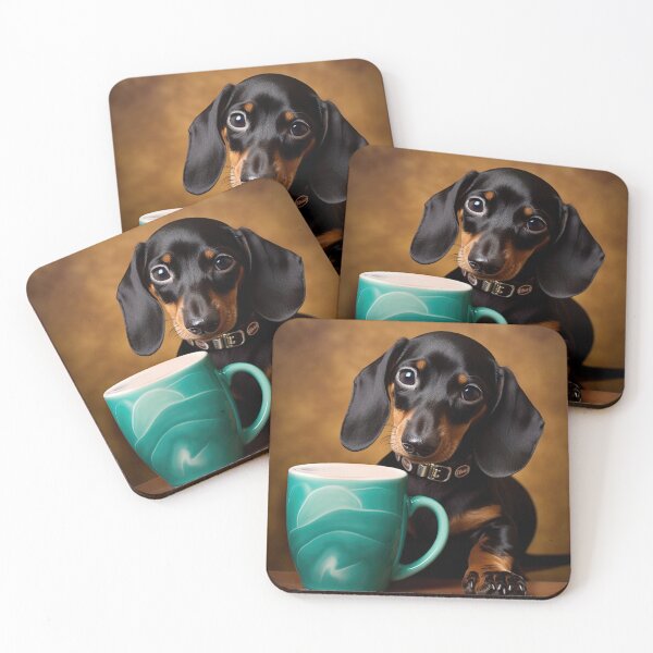 Item preview, Perky Pup: Adorable Dachshund Coffee for Caffeine Lovers designed and sold by ClawedCreations.