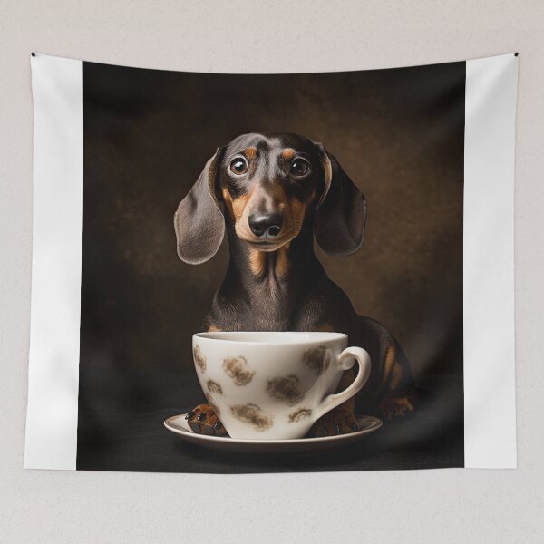 Item preview, Perky Pup: Adorable Dachshund Coffee for Caffeine Lovers designed and sold by ClawedCreations.