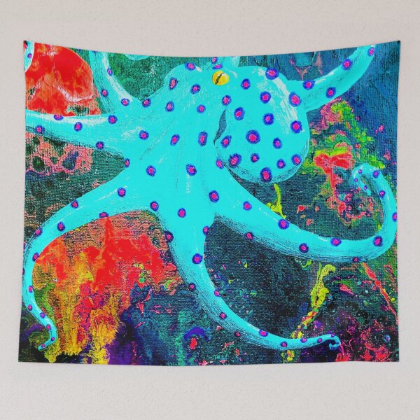 Item preview, Fluid octopus designed and sold by KatsColorfulArt.