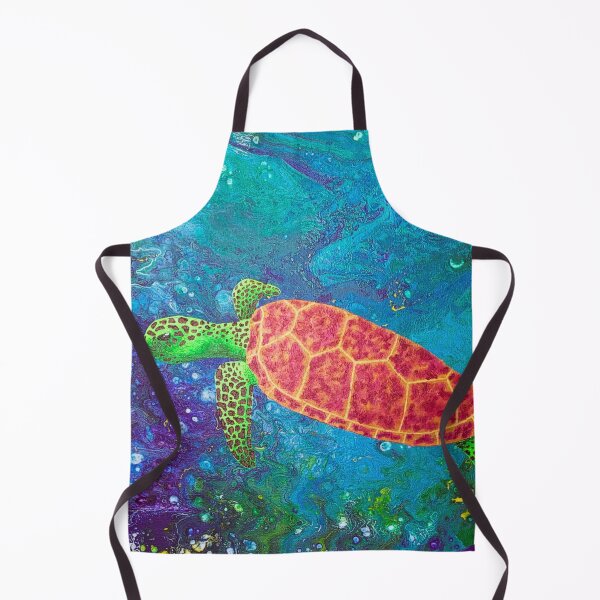 Item preview, Fluid sea turtle designed and sold by KatsColorfulArt.