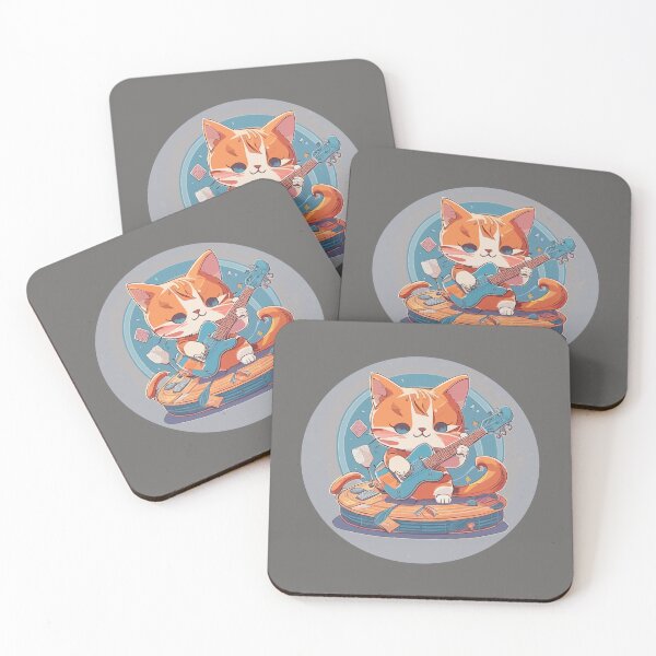 Item preview, Cat Playing Guitar designed and sold by FiaFiaPress.
