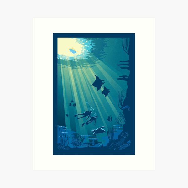 Manta Ray Reef 5x7 Canvas Wall Art - Miss Monroe Boutique