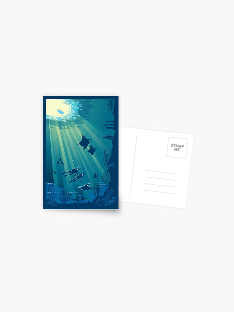 Thumbnail 1 of 2, Postcard, Deep Blue designed and sold by SFDesignstudio.