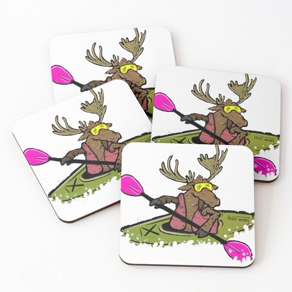 Item preview, Kayaking Alaskan Moose, Creep Werks Moose in a Kayak designed and sold by maroonbeard.