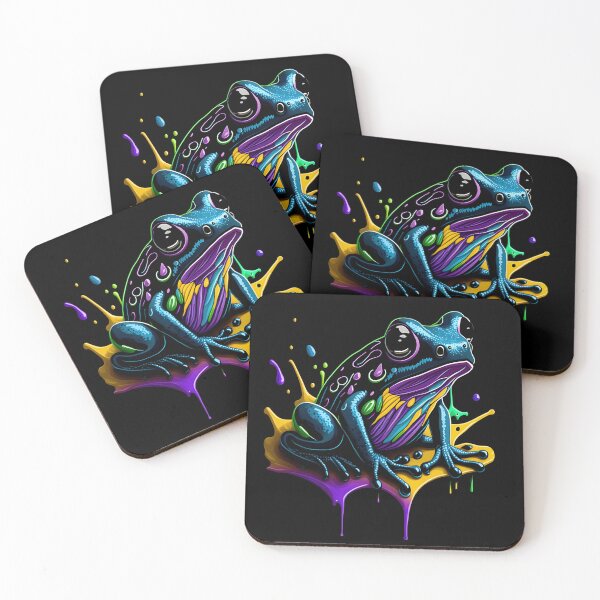 Item preview, Splash Art of a Cute Colorful Frog designed and sold by allovervintage.
